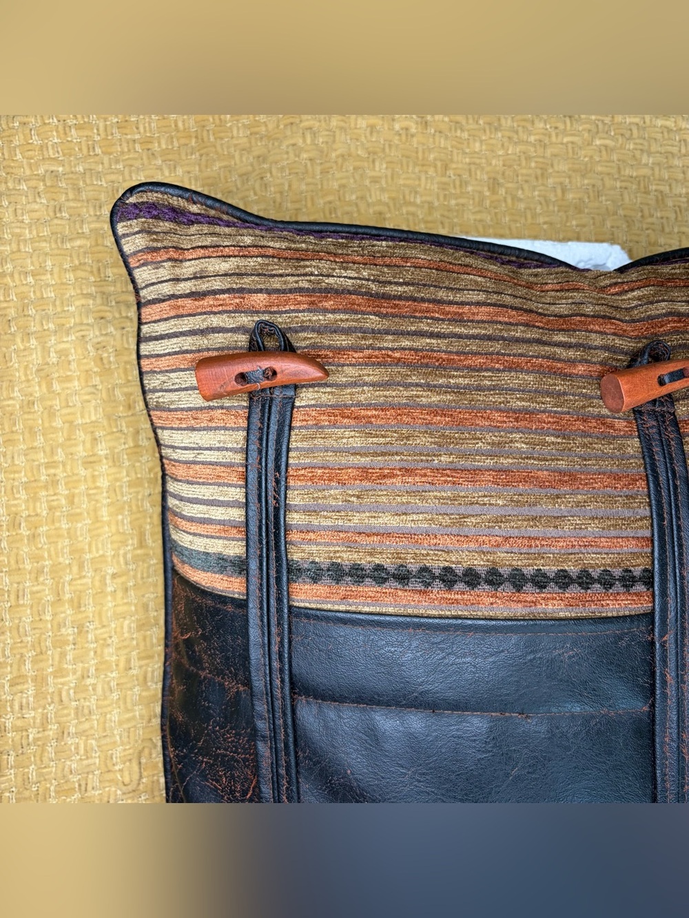 Croscill Pillow Rustic Southwestern Toggle Button Chenille 20 x 20 Cabin - Picture 2 of 11